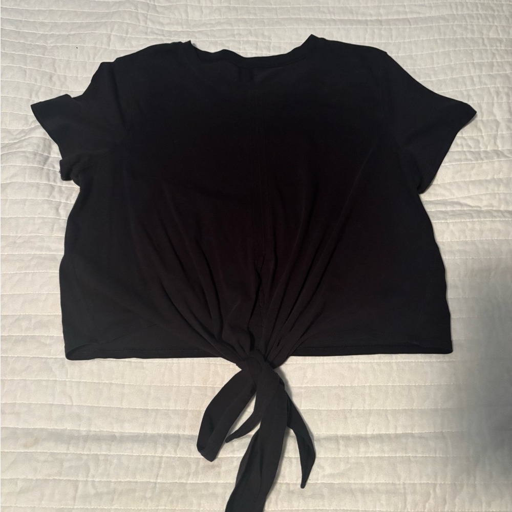 Lululemon Black Tie-Front Women's Crop Tee